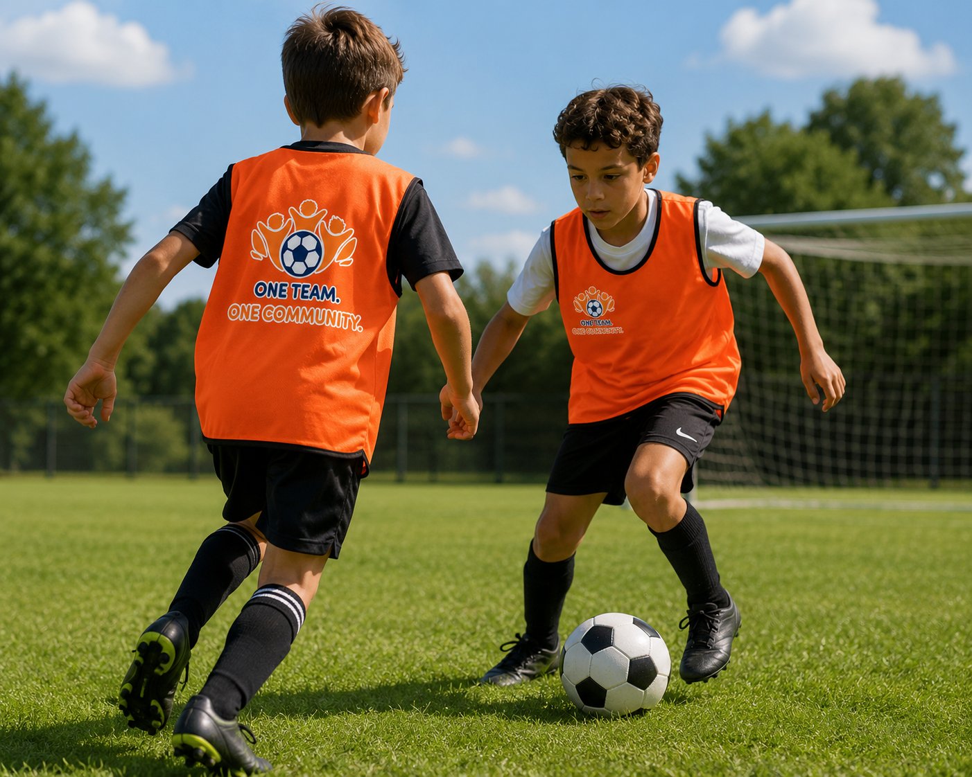 Kids playing football